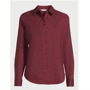 Time and Tru Women's Woven Button Down Shirt, Sizes S